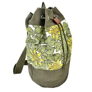 JW Anderson x Uniqlo Green Yellow Leaf Floral Single Strap Shoulder Bucket Bag